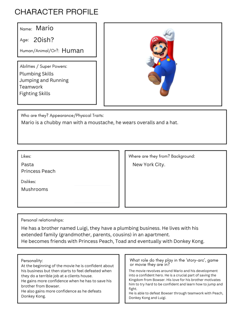 5. Character Research – Creating your Player’s story